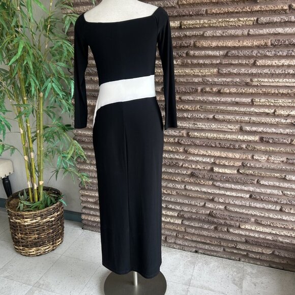 Lauren Ralph Lauren Formal Black Colorblock Off Shoulder Jersey Evening Dress - Picture 14 of 14